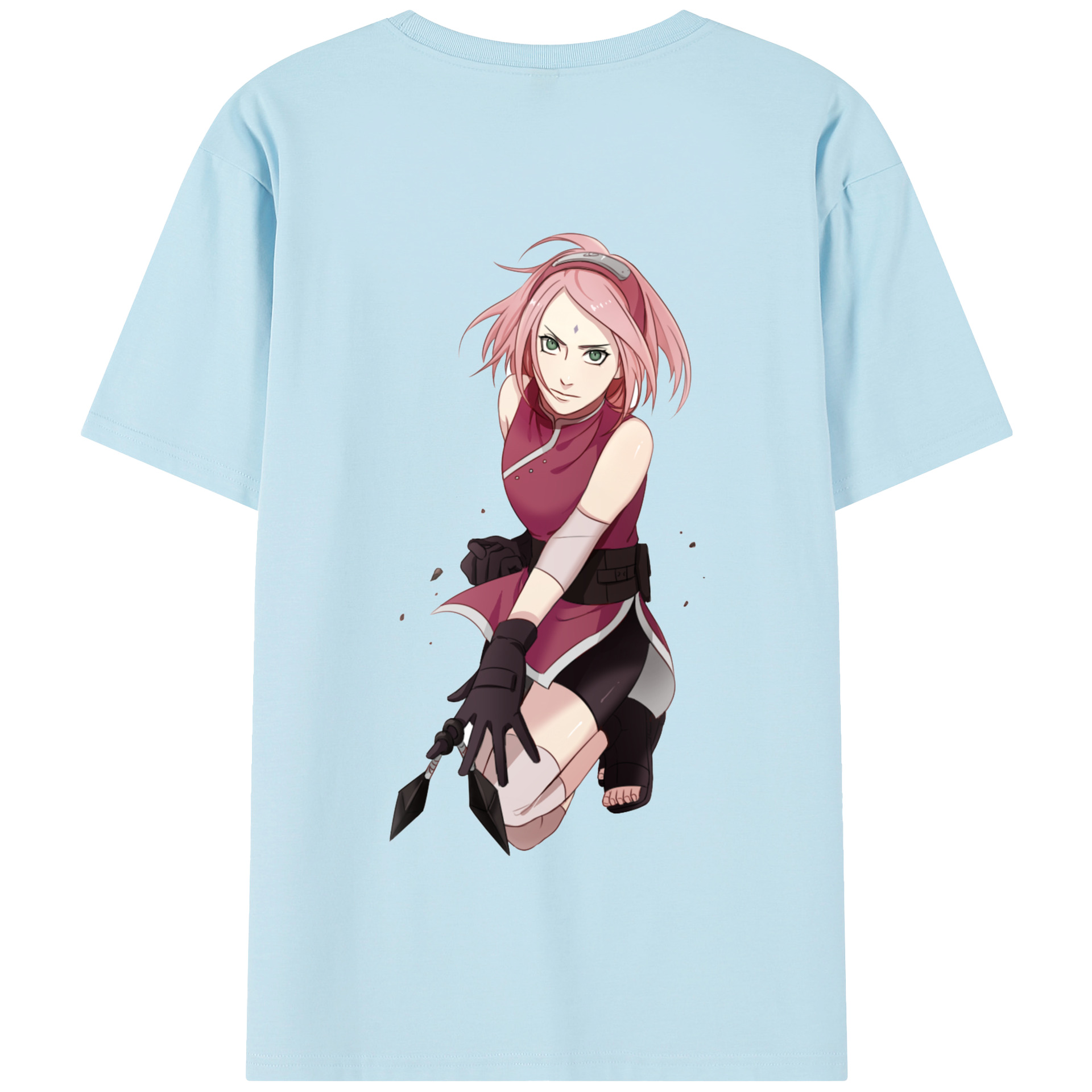 （画像用） NARUTO -ナルト- 春野サクラ Haruno Sakura 綿100％半袖Tシャツ（背面プリント）